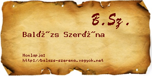Balázs Szeréna névjegykártya